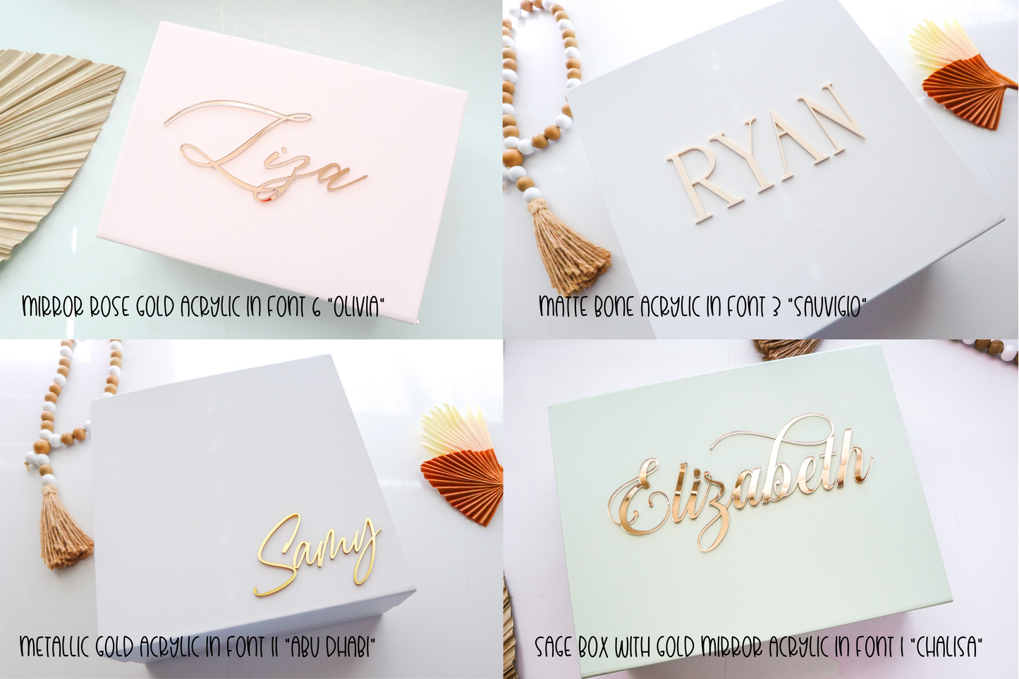 White Magnetic Gift Box With 3D Acrylic Name