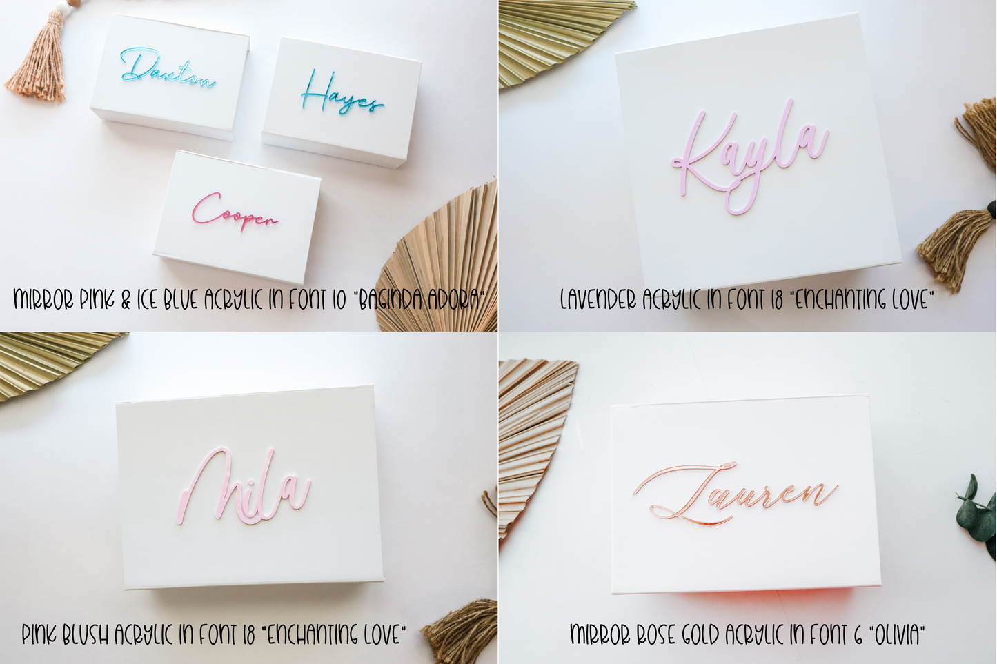 White Magnetic Gift Box With 3D Acrylic Name