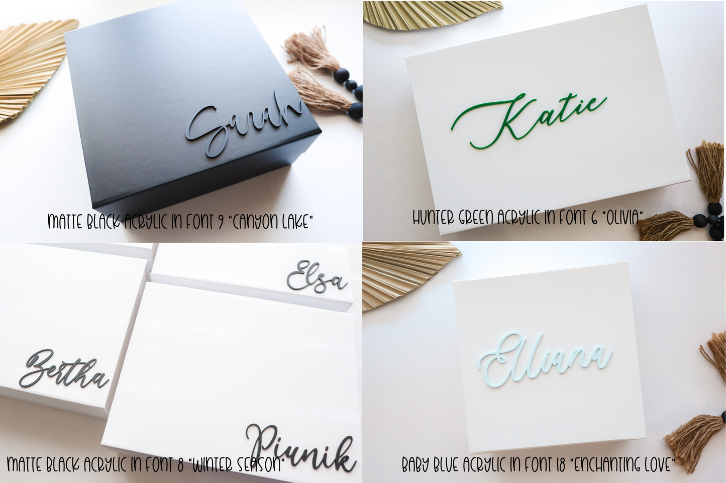 White Magnetic Gift Box With 3D Acrylic Name