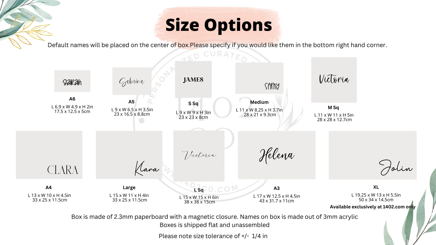 White Magnetic Gift Box With 3D Acrylic Name