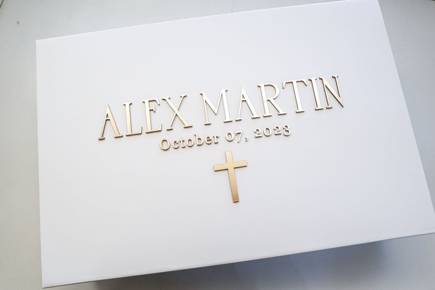 Baptism Magnetic Gift Box With 3D Acrylic Name | First Holy Communion | Christening