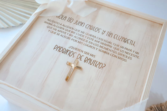 REGALO PARA BAUTISMO WOODEN GIFT BOX