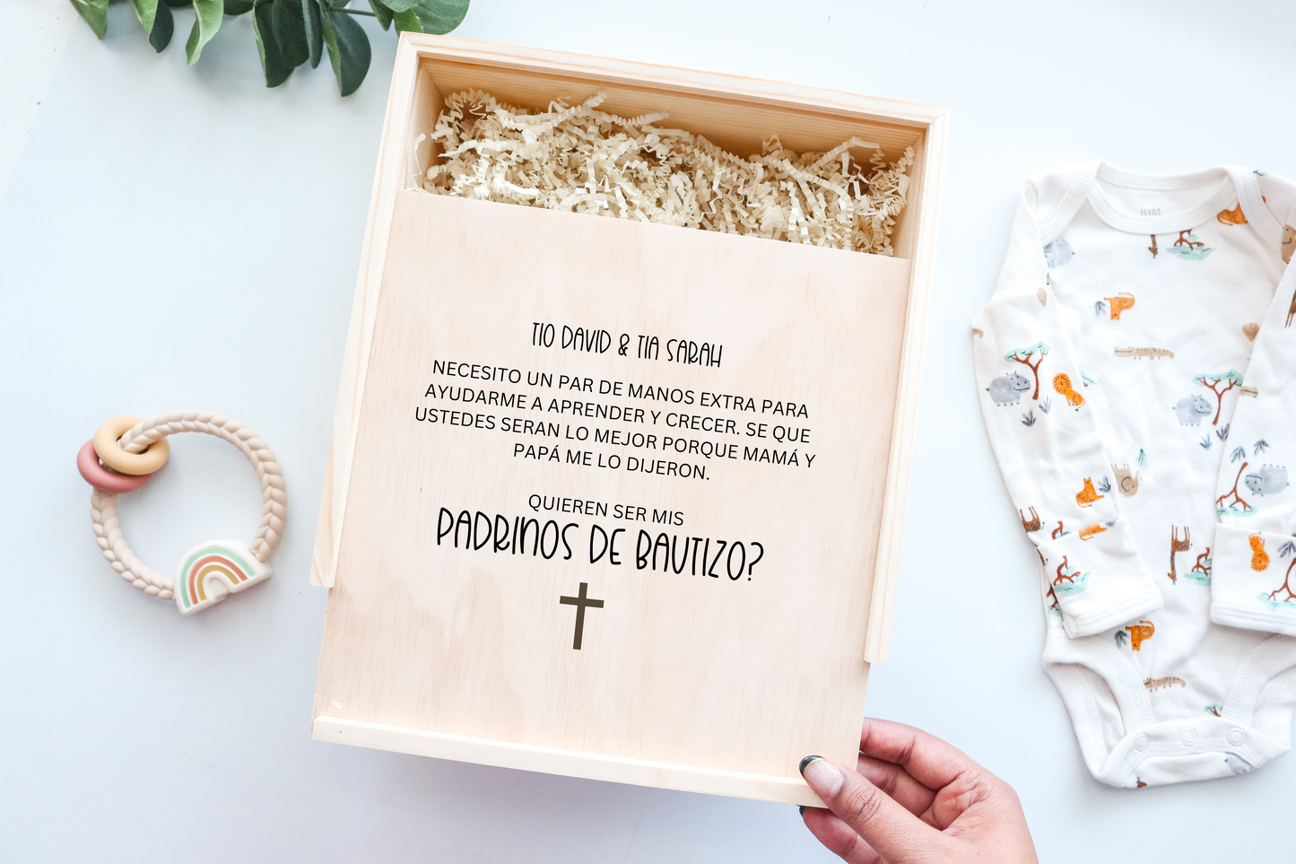 REGALO PARA BAUTISMO WOODEN GIFT BOX