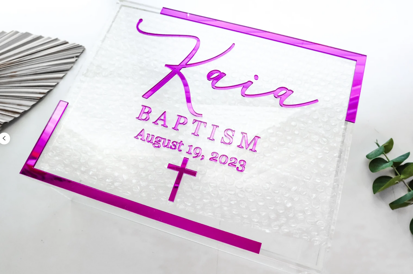 LARGE BAPTISM ACRYLIC GIFT BOX