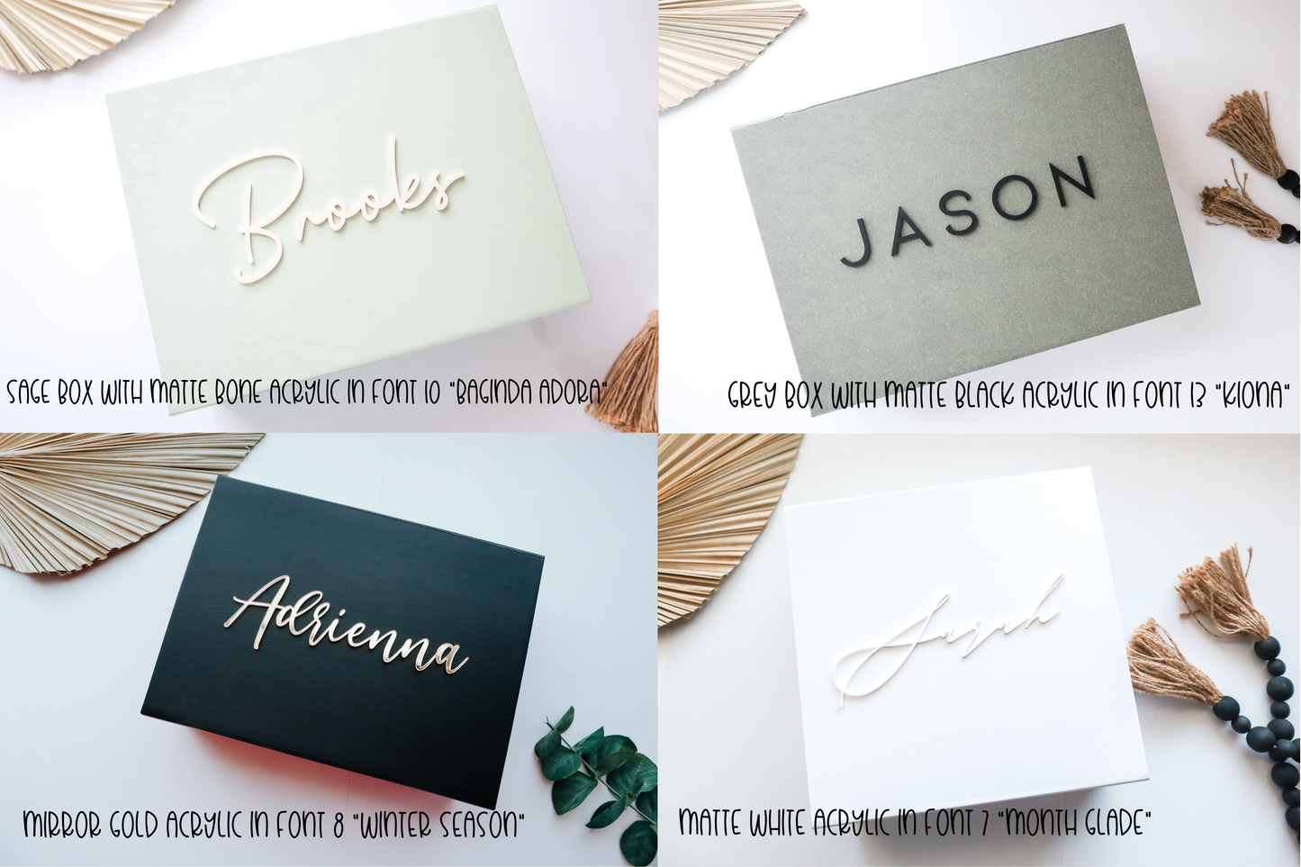 White Magnetic Gift Box With 3D Acrylic Name