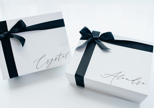 White Magnetic Gift Box With Ribbon