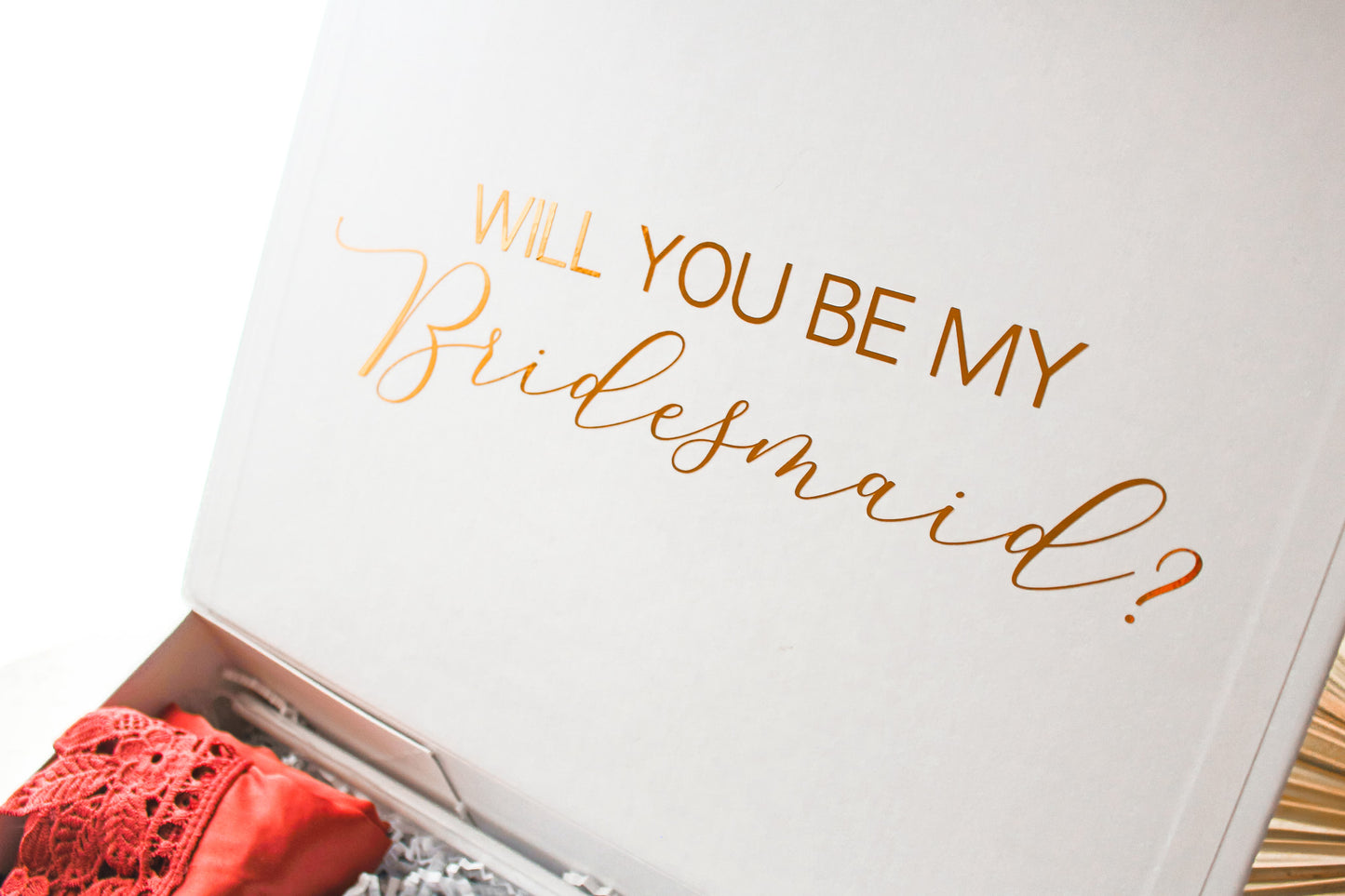 White Magnetic Gift Box With Ribbon