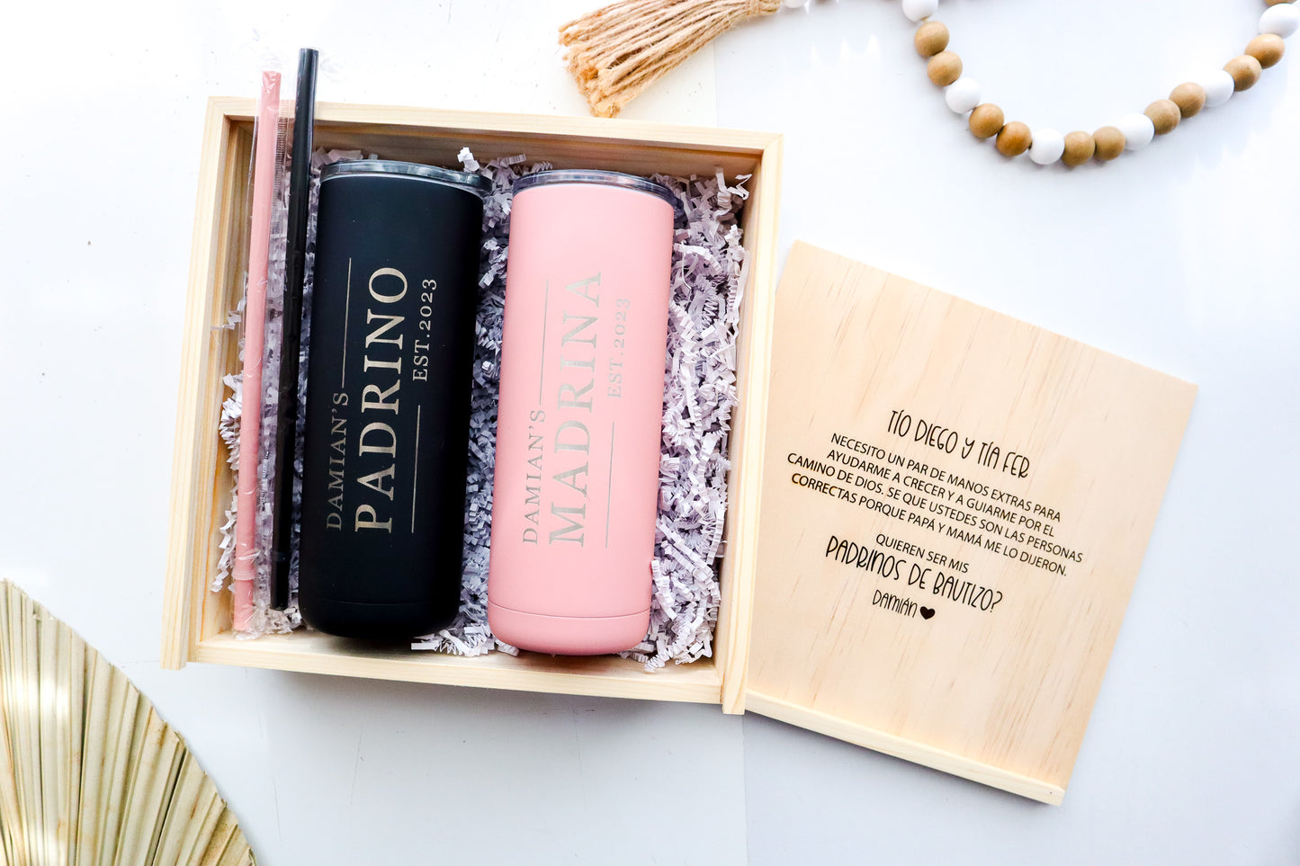 Padrinos de Bautizo Gift Set, Regalo Para Bautismo Gift