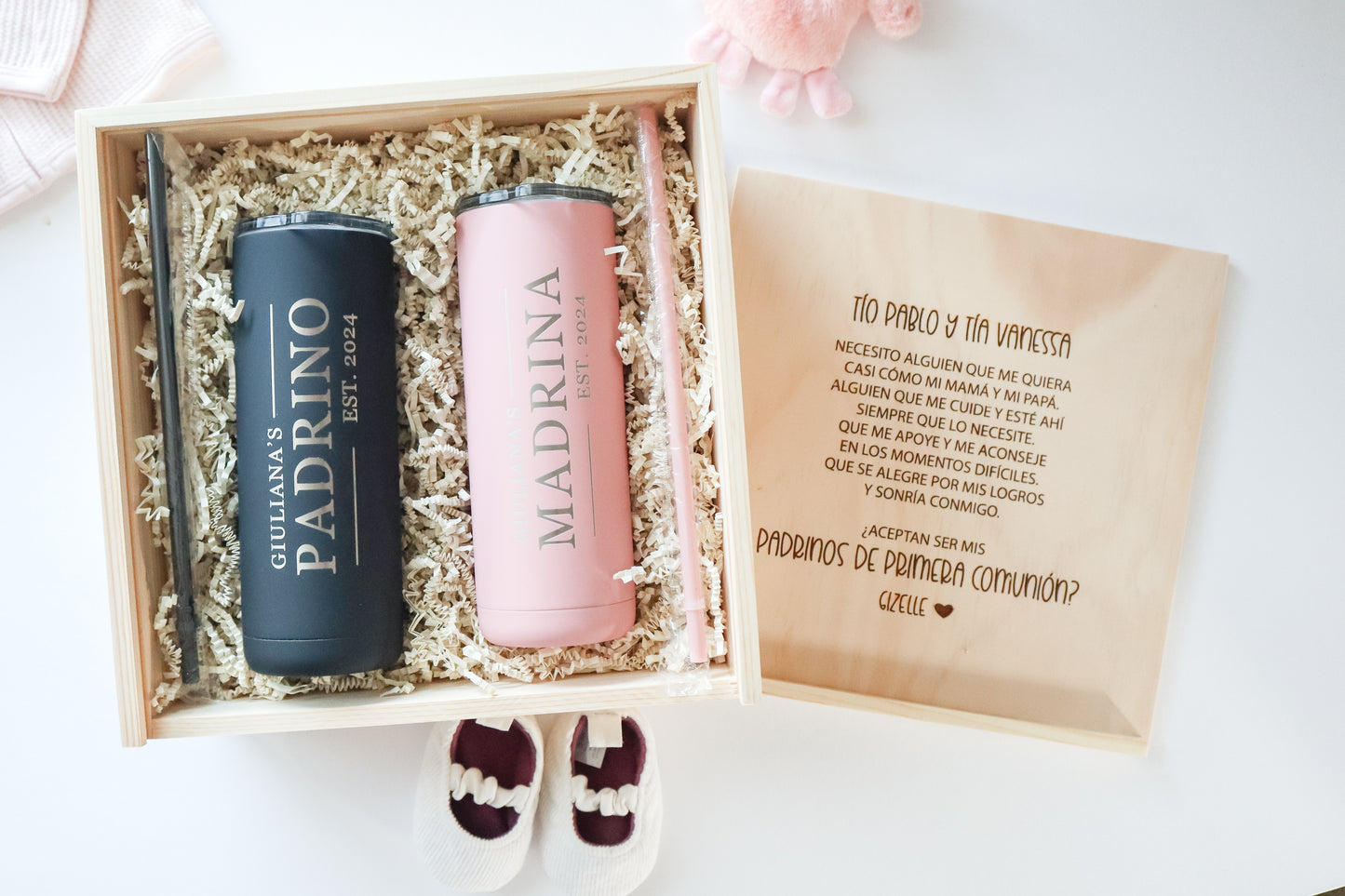 Padrinos de Bautizo Gift Set, Regalo Para Bautismo Gift