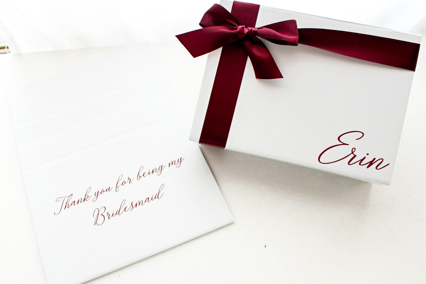 White Magnetic Gift Box With Ribbon